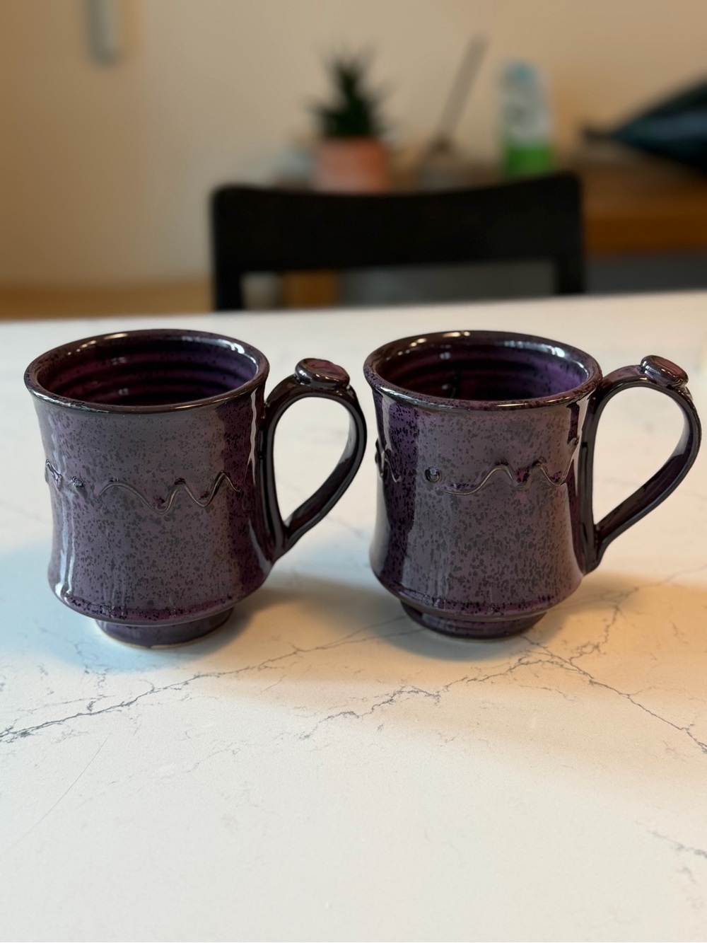 Richard Zimmermann Deep Purple Ceramic Mugs - Pair